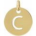 18K Yellow Gold-Plated Sterling Silver Initial C 10 mm Disc Pendant