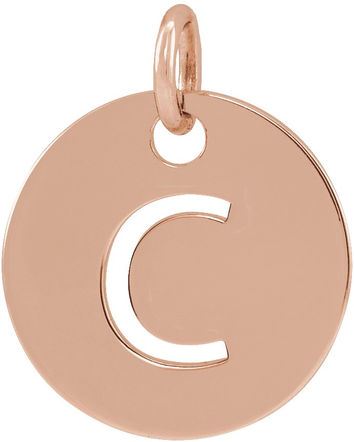 18K Rose Gold-Plated Sterling Silver Initial C Pendant