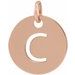 18K Rose Gold-Plated Sterling Silver Initial C 10 mm Disc Pendant