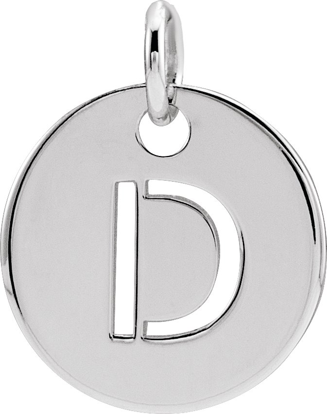 Sterling Silver Initial D 10 mm Disc Pendant Ref 16868455