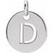 Sterling Silver Initial D 10 mm Disc Pendant
