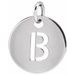 Sterling Silver Initial B 10 mm Disc Pendant