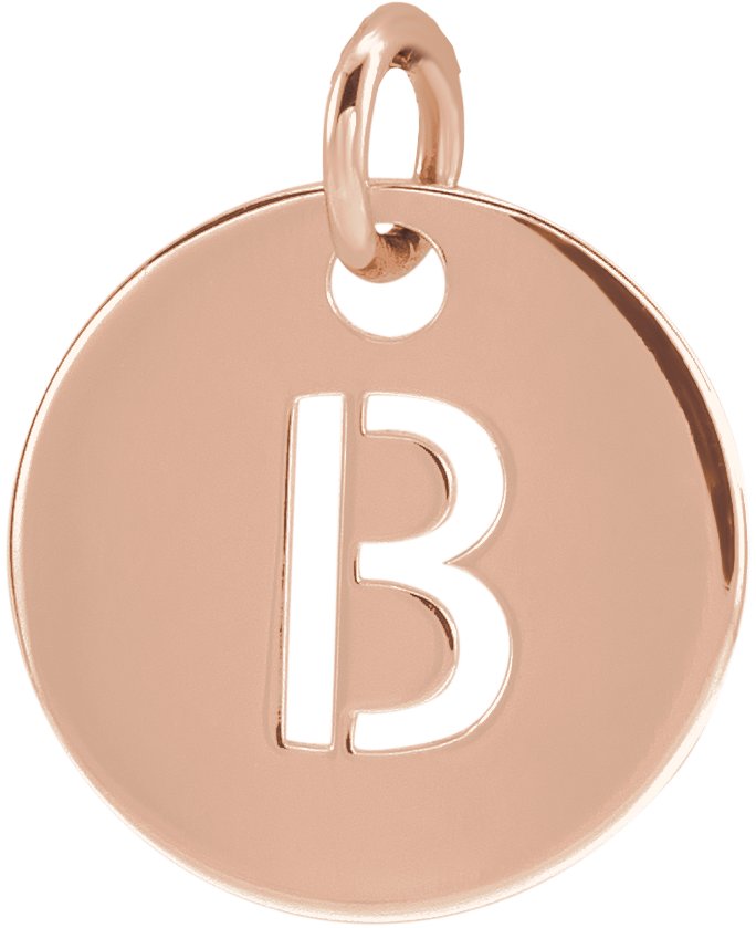 14K Rose Initial B Pendant