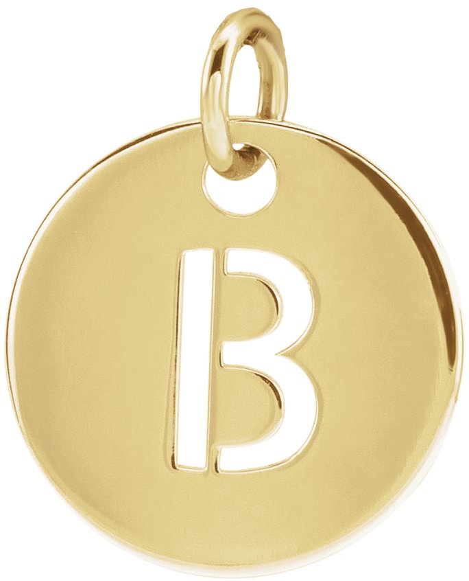 14K Yellow Initial B 10 mm Disc Pendant Ref 16868375