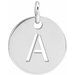 Sterling Silver Initial A 10 mm Disc Pendant