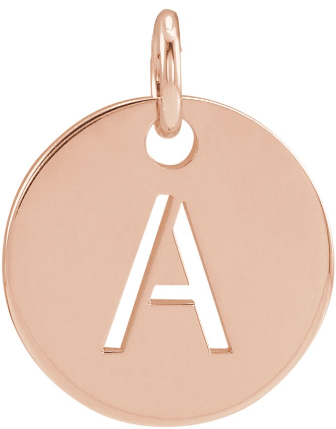 18K Rose Gold-Plated Sterling Silver Initial A 10 mm Disc Pendant