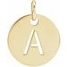 18K Yellow Gold-Plated Sterling Silver Initial A 10 mm Disc Pendant