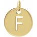18K Yellow Gold-Plated Sterling Silver Initial F 10 mm Disc Pendant