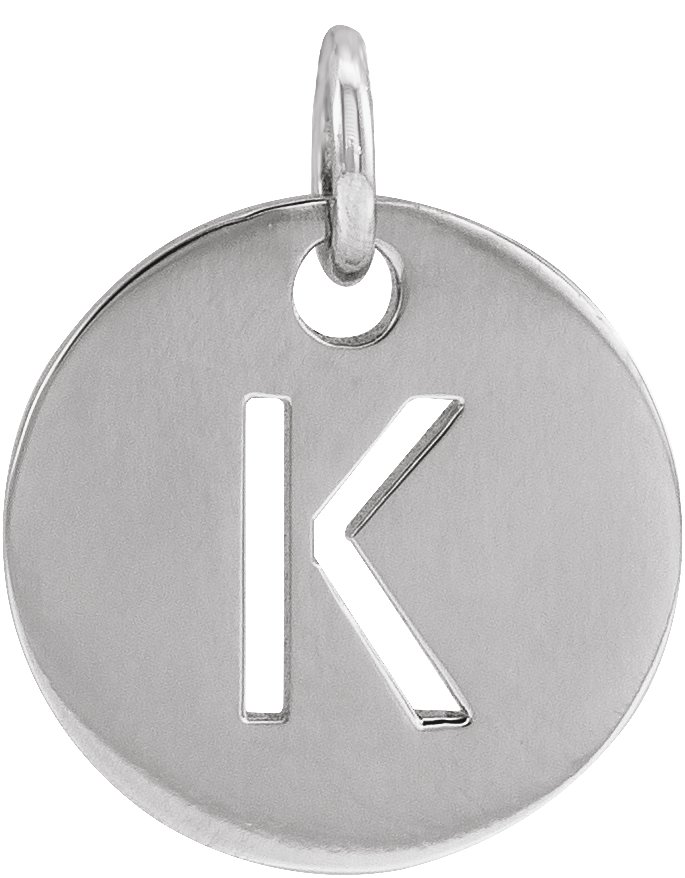 Sterling Silver Initial K 10 mm Disc Pendant Ref 16868462