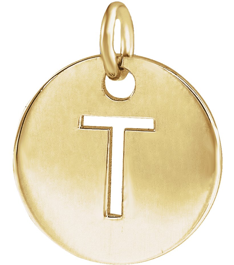 18K Yellow Gold-Plated Sterling Silver Initial T Pendant