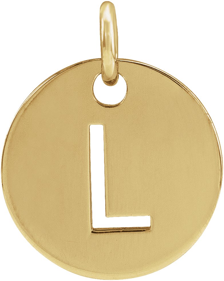 14K Yellow Initial L 10 mm Disc Pendant Ref 16868385