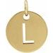 18K Yellow Gold-Plated Sterling Silver Initial L 10 mm Disc Pendant