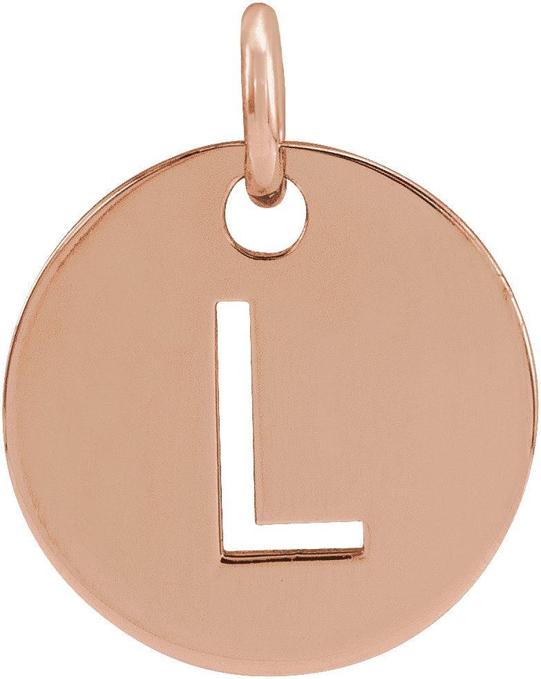 14K Rose Initial L Pendant