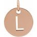 18K Rose Gold-Plated Sterling Silver Initial L 10 mm Disc Pendant