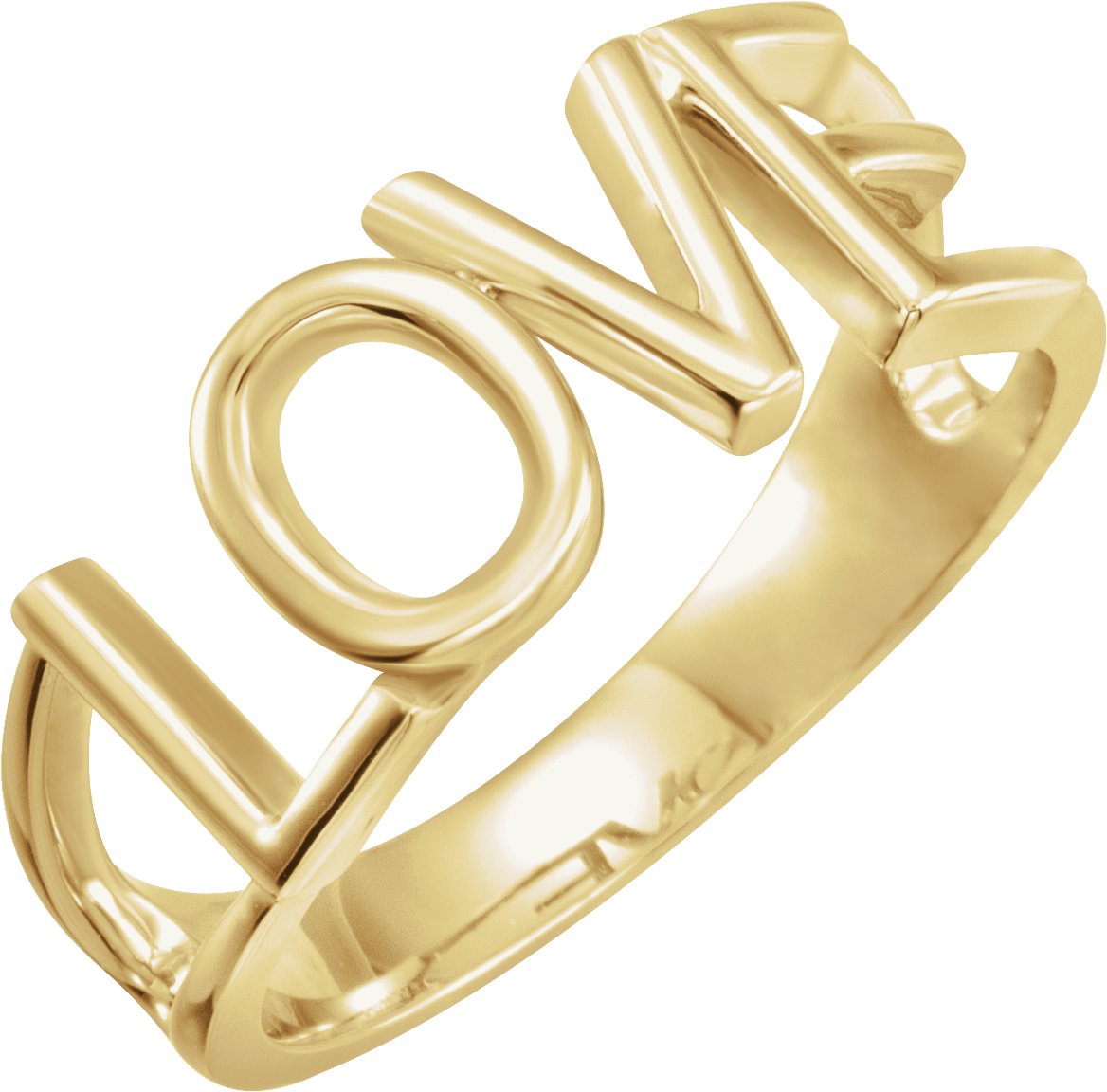 14K Yellow Love Ring