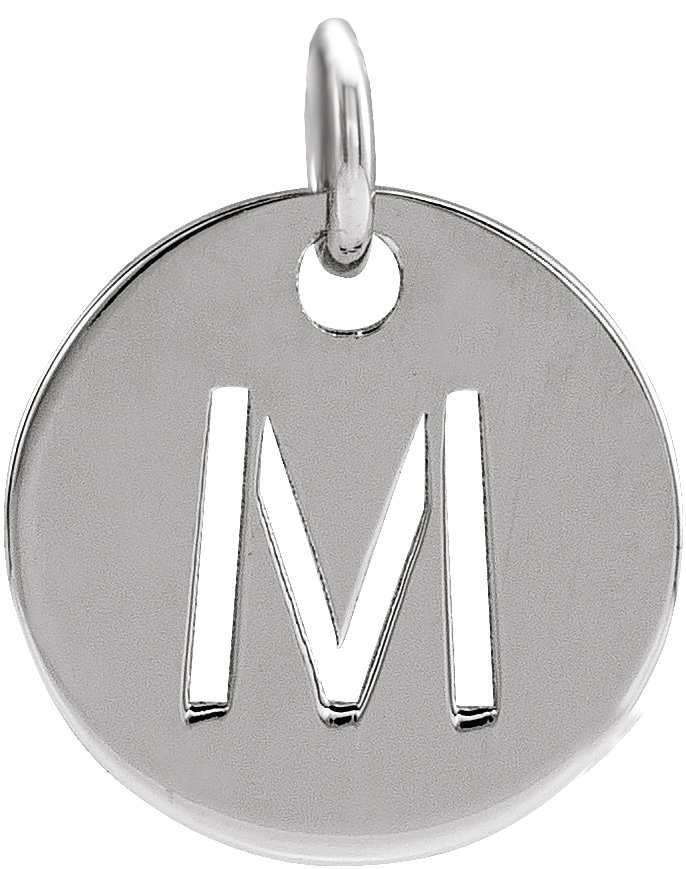 Sterling Silver Initial M 10 mm Disc Pendant Ref 16868464