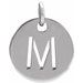 Sterling Silver Initial M 10 mm Disc Pendant