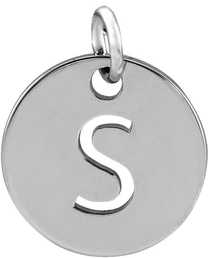 Sterling Silver Initial Letter Disc Charms Silver / S