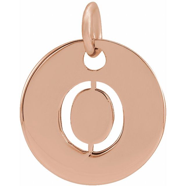 18K Rose Gold-Plated Sterling Silver Initial O 10 mm Disc Pendant
