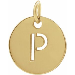 18K Yellow Gold-Plated Sterling Silver Initial P Pendant