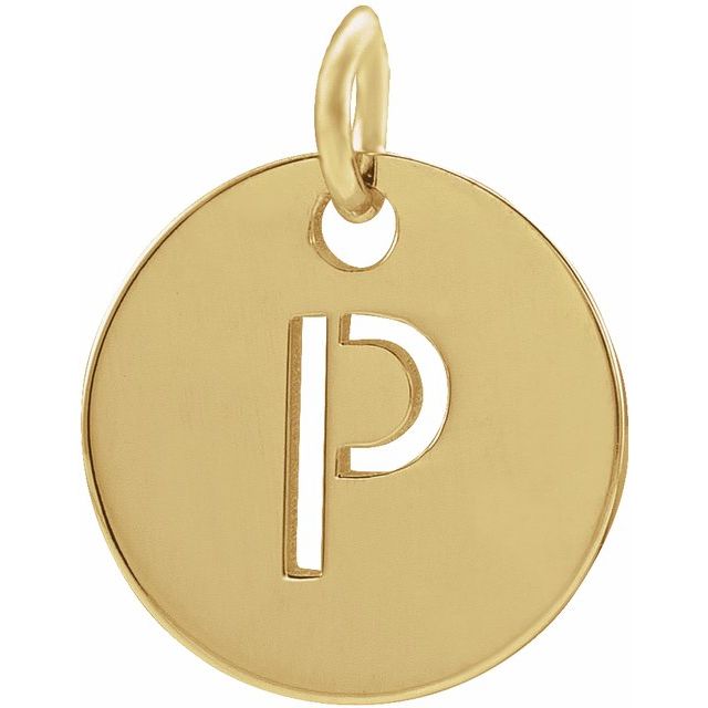 18K Yellow Gold-Plated Sterling Silver Initial P Pendant