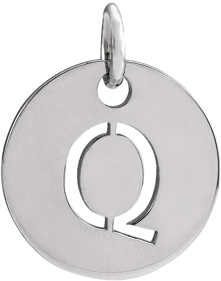 Sterling Silver Initial Q 10 mm Disc Pendant Ref 16868468