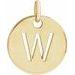 18K Yellow Gold-Plated Sterling Silver Initial W 10 mm Disc Pendant