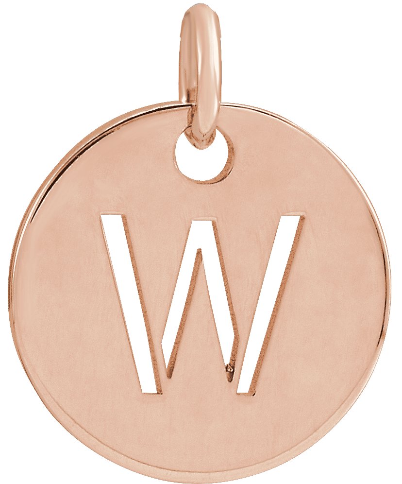 18K Rose Gold-Plated Sterling Silver Initial W Pendant