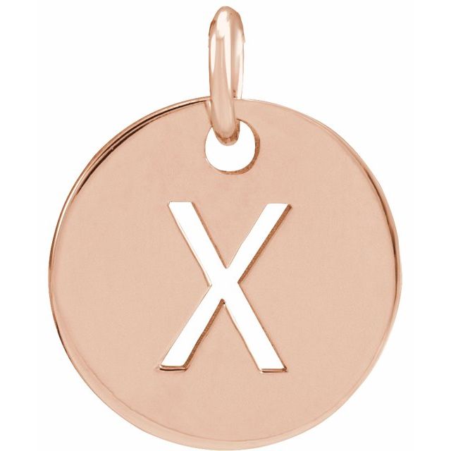 18K Rose Gold-Plated Sterling Silver Initial X Pendant