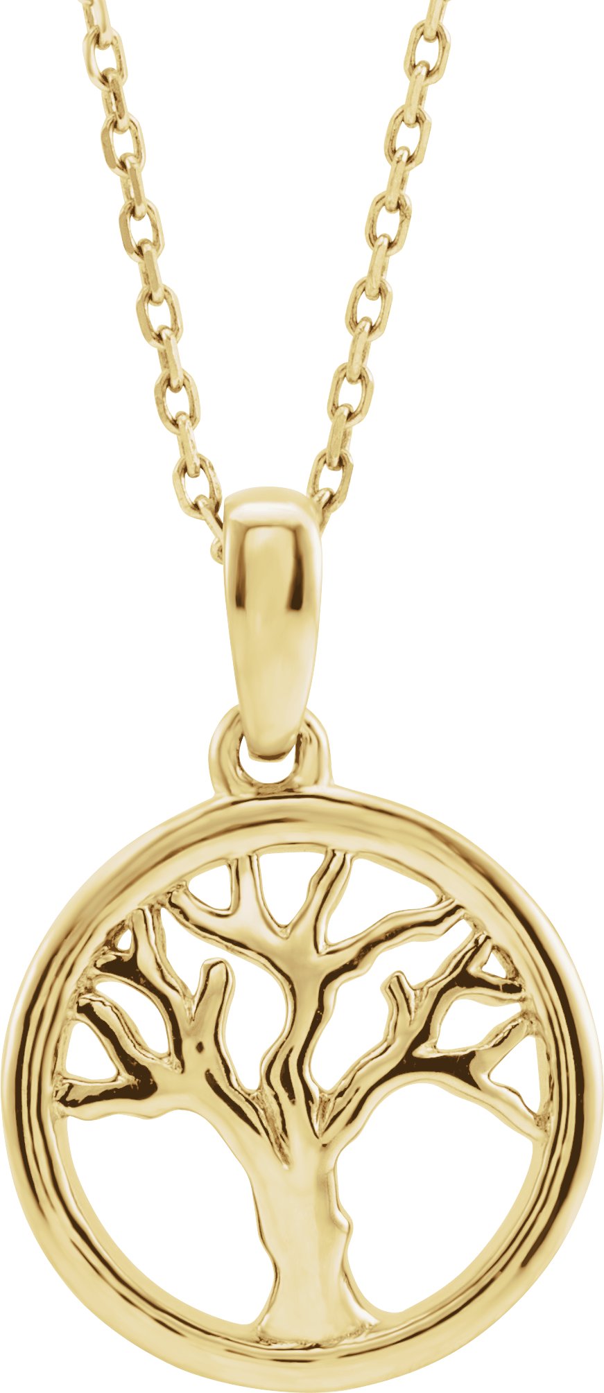14K Yellow Tree of Life 16-18" Necklace