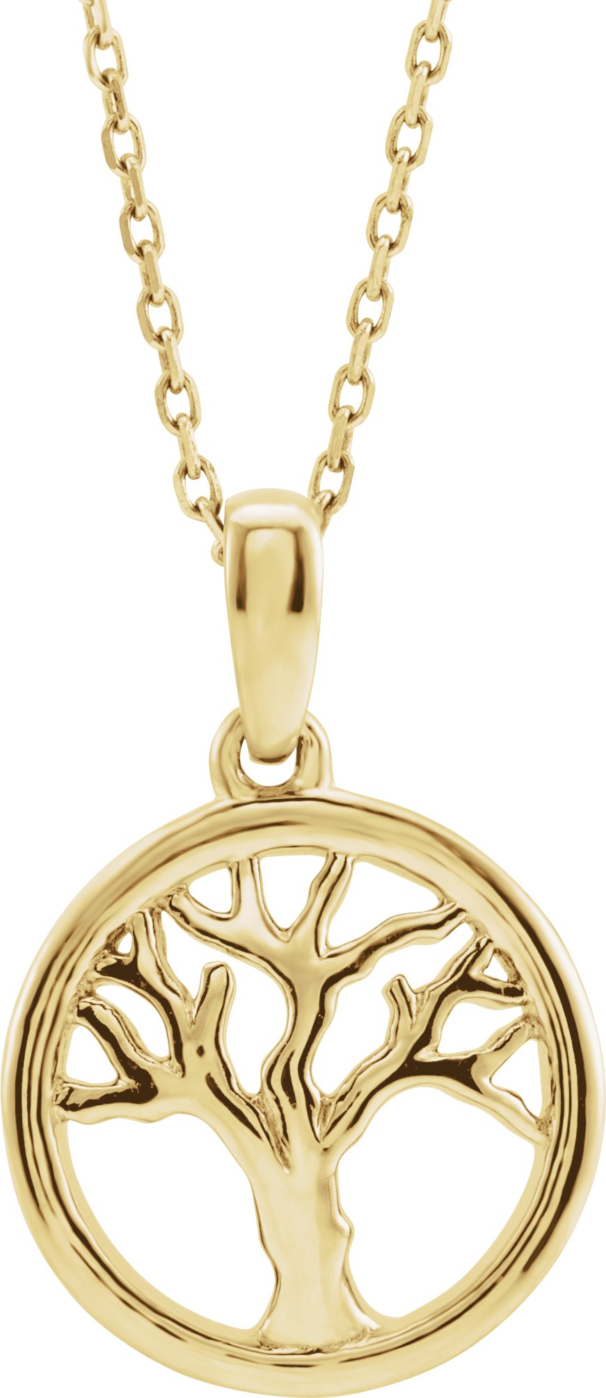 New 9ct Yellow Gold Tree Of Life Pendant & 18 Chain Necklace