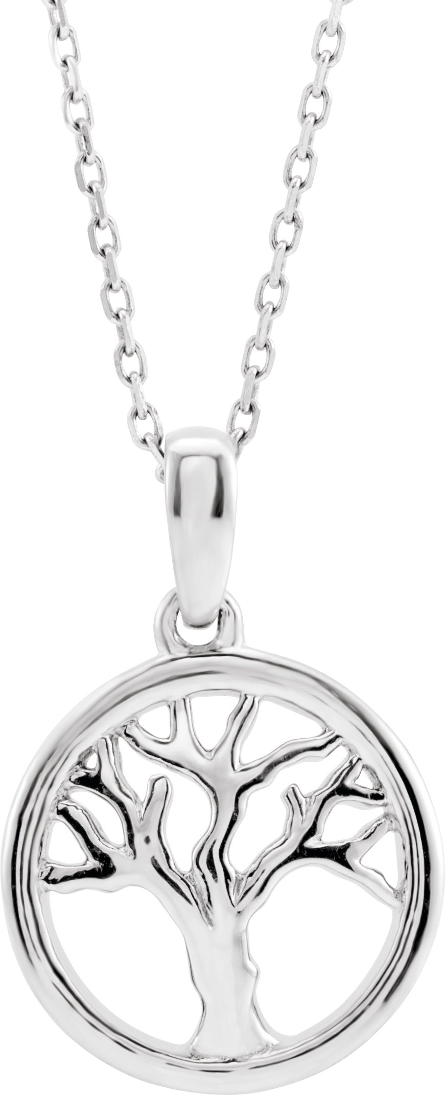 14K White Tree of Life 16-18