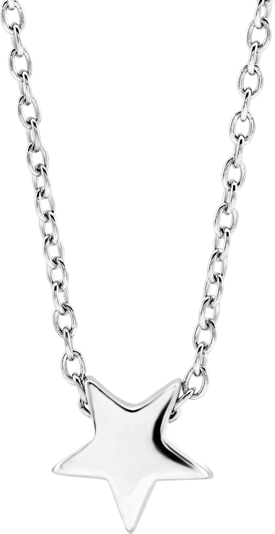 14K White Star 16 18 inch Necklace Ref. 16906167