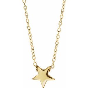 14K Yellow Star 16-18" Necklace