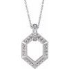14K White 6 Stone Groups .06 CTW Diamond Semi Set Family 16 18 inch Necklace Ref. 16691529