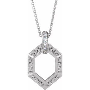 Sterling Silver 6-Stone Groups .06 CTW Natural Diamond Semi-Set Family 16-18" Necklace