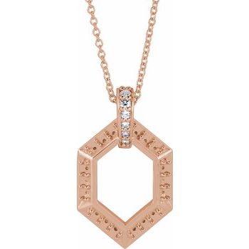 14K Rose 6 Stone Groups .06 CTW Diamond Semi Set Family 16 18 inch Necklace Ref. 16691531