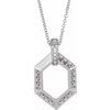 14K White 5 Stone Groups .06 CTW Diamond Semi Set Family 16 18 inch Necklace Ref. 16691524