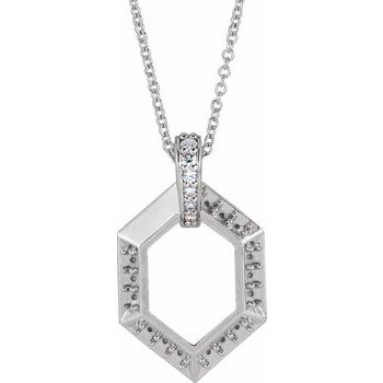 Platinum 5 Stone Groups .06 CTW Diamond Semi Set Family 16 18 inch Necklace Ref. 16691527