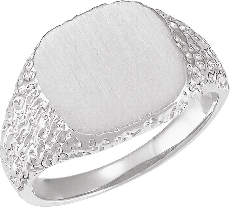 Signet Ring – 14K White Gold