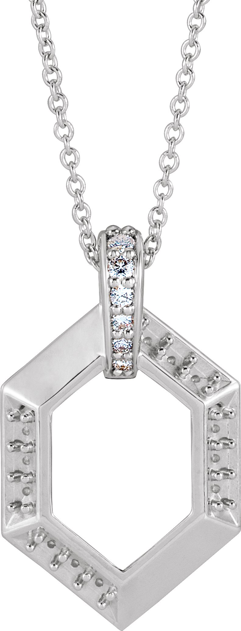 Platinum 4 Stone Groups .06 CTW Diamond Semi Set Family 16 18 inch Necklace Ref. 16691522