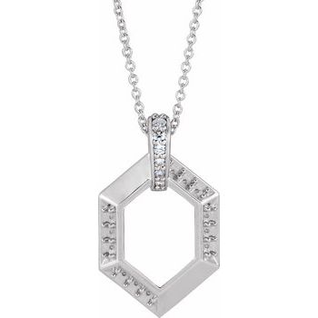 Platinum 4 Stone Groups .06 CTW Diamond Semi Set Family 16 18 inch Necklace Ref. 16691522