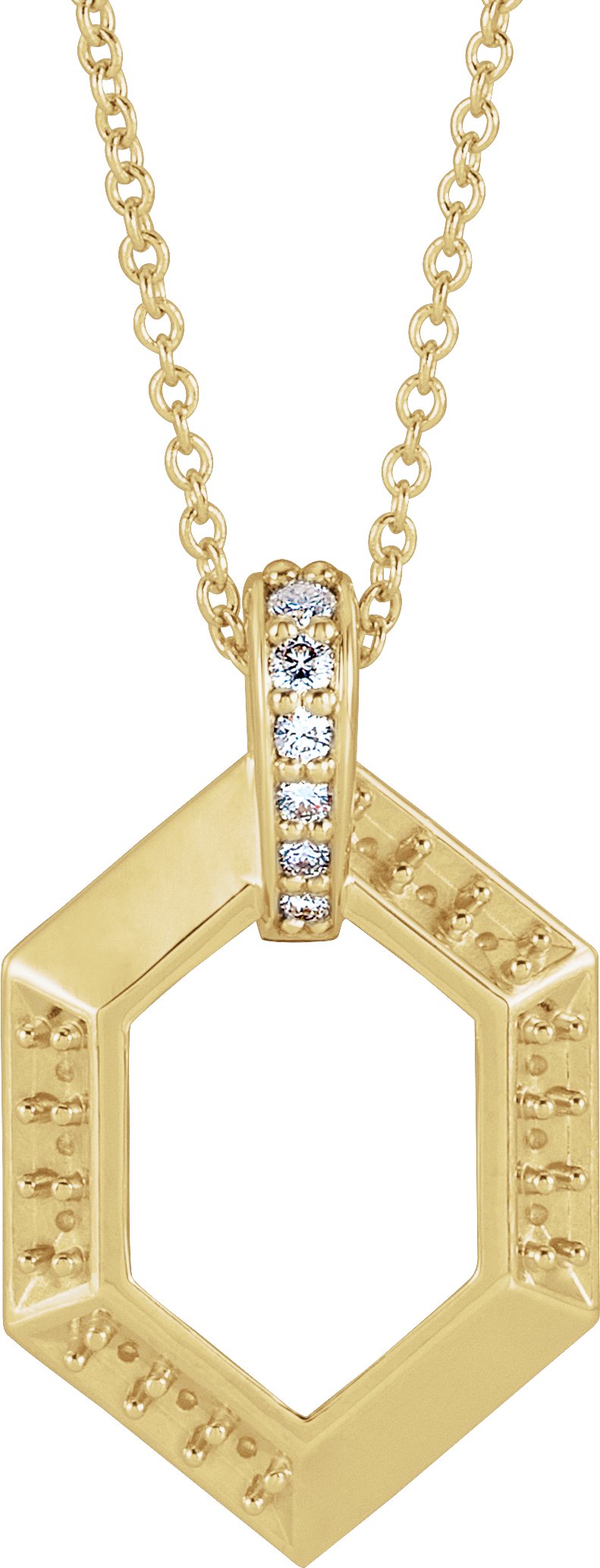 14K Yellow 4 Stone Groups .06 CTW Diamond Semi Set Family 16 18 inch Necklace Ref. 16691520