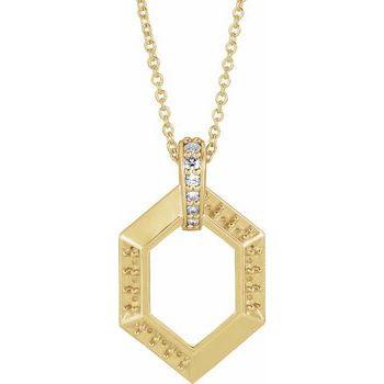 14K Yellow 4 Stone Groups .06 CTW Diamond Semi Set Family 16 18 inch Necklace Ref. 16691520