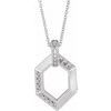 Sterling Silver 3 Stone Groups .06 CTW Diamond Semi Set Family 16 18 inch Necklace Ref. 16691518
