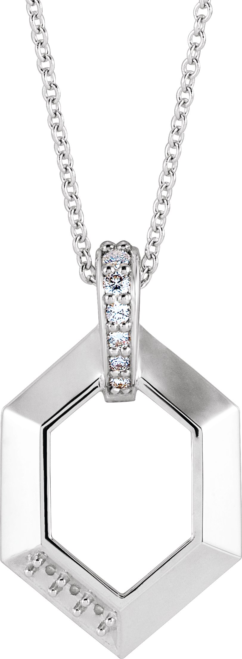Sterling Silver 1 Stone Group .06 CTW Diamond Semi Set Family 16 18 inch Necklace Ref. 16691508