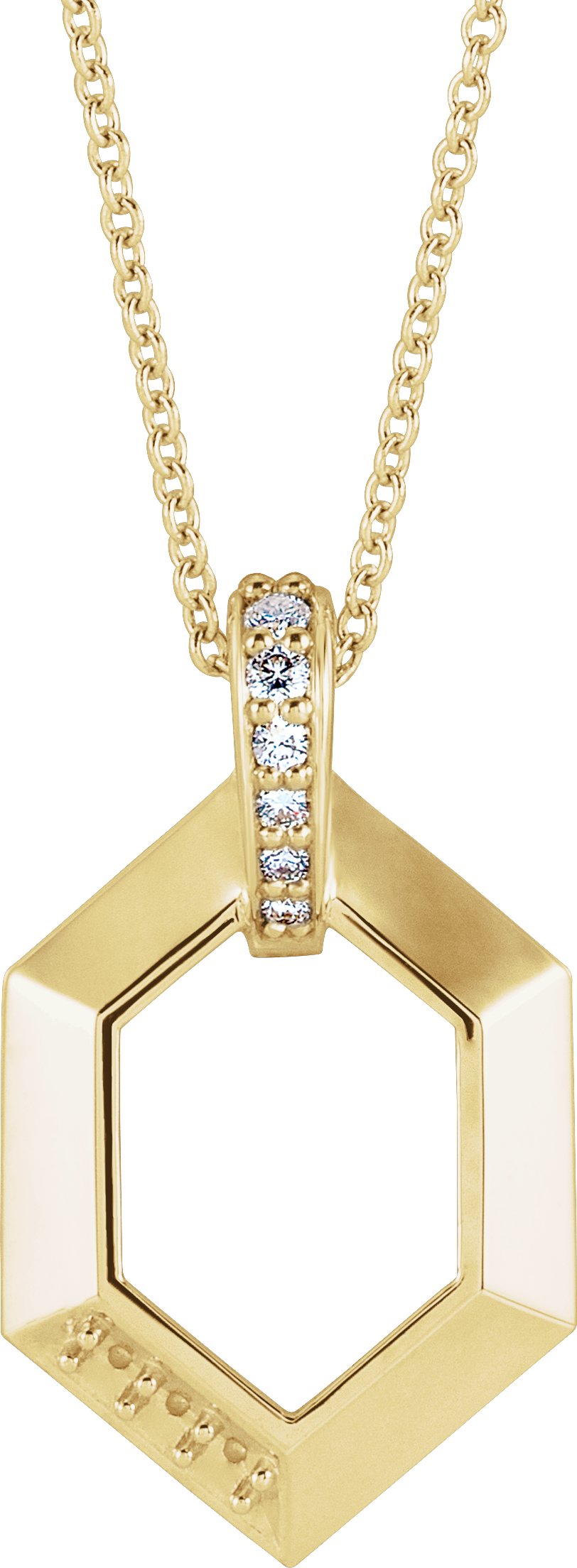 14K Yellow 1 Stone Group .06 CTW Diamond Semi Set Family 16 18 inch Necklace Ref. 16691505
