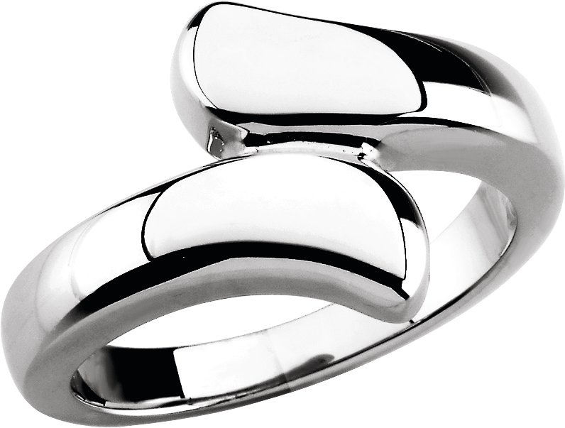 14K White Bypass Ring