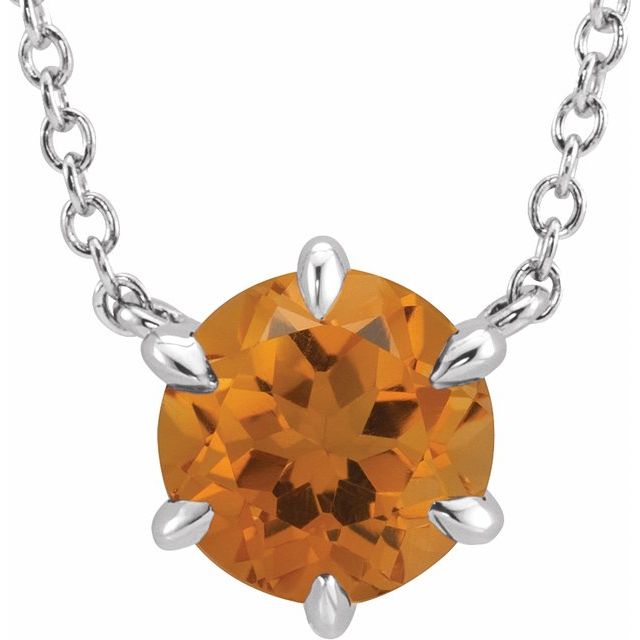Sterling Silver Natural Citrine Solitaire 18