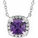 Sterling Silver Natural Amethyst & .05 CTW Natural Diamond 18